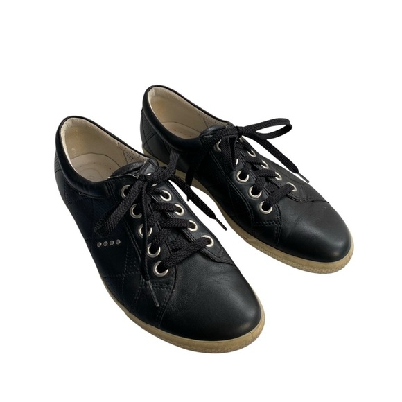 Ecco Golf Street Retro Danish Womans Soft Leather Black Golf Shoes EU 38 SZ 7.5 - Picture 3 of 16